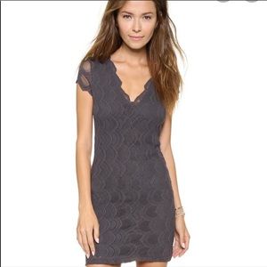 Grey Nightcap Victorian Lace cap sleeve mini